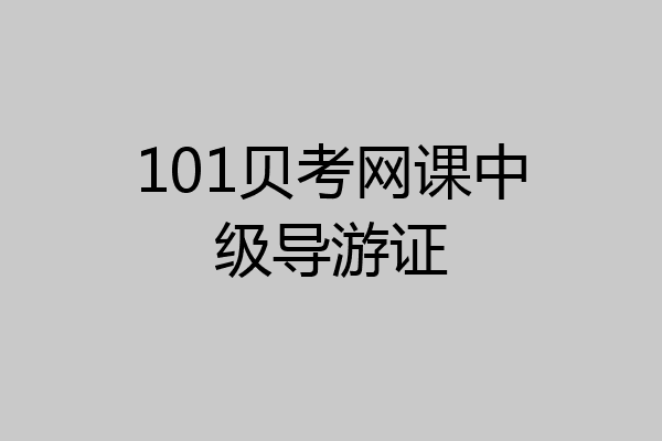 101贝考网课中级导游证
