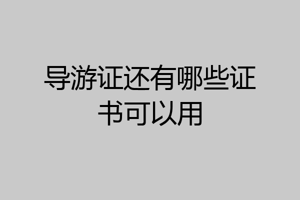 导游证还有哪些证书可以用
