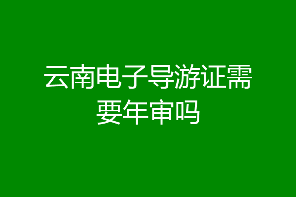 云南电子导游证需要年审吗