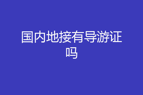 国内地接有导游证吗
