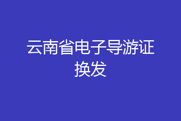 云南省电子导游证换发