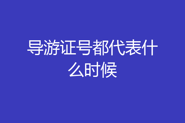 导游证号都代表什么时候