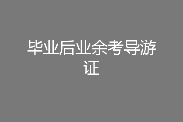 毕业后业余考导游证