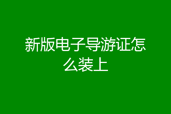 新版电子导游证怎么装上