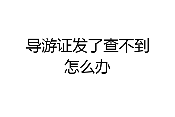 导游证发了查不到怎么办