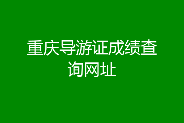 重庆导游证成绩查询网址