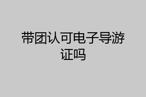 带团认可电子导游证吗