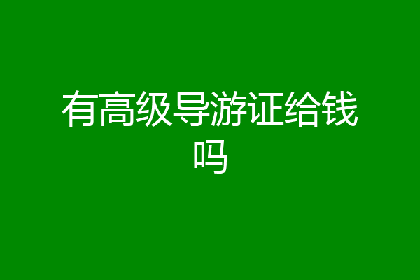 有高级导游证给钱吗