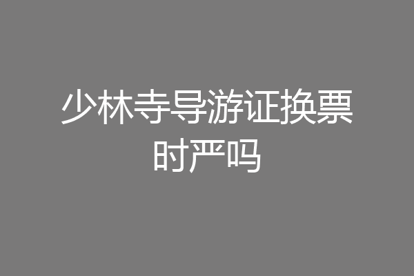 少林寺导游证换票时严吗