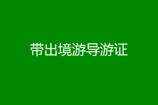 带出境游导游证