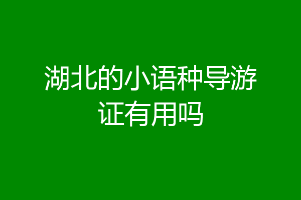 湖北的小语种导游证有用吗