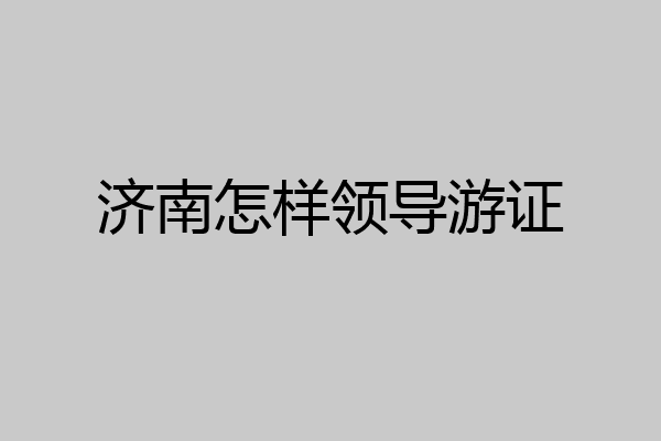 济南怎样领导游证