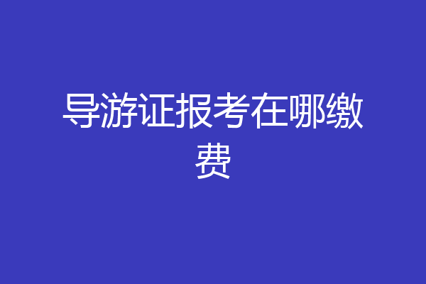 导游证报考在哪缴费