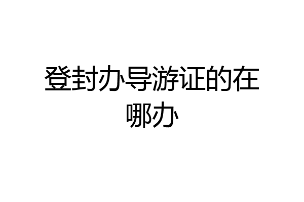 登封办导游证的在哪办