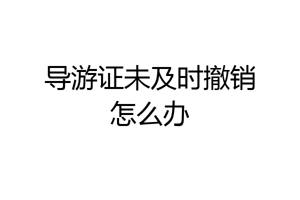 导游证未及时撤销怎么办