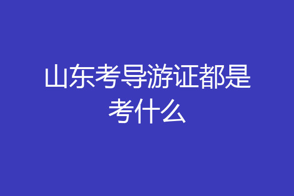 山东考导游证都是考什么