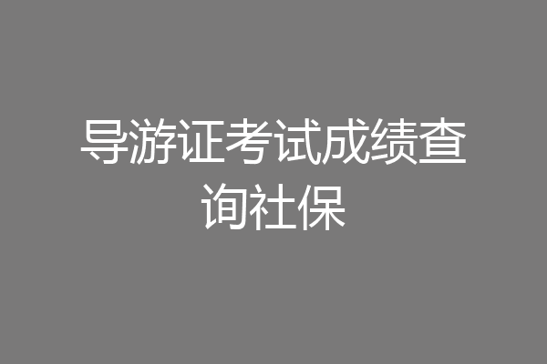 导游证考试成绩查询社保