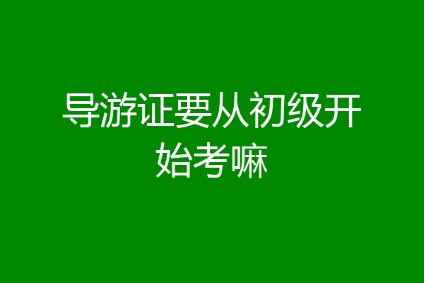 导游证要从初级开始考嘛