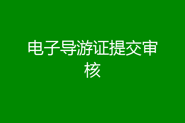 电子导游证提交审核
