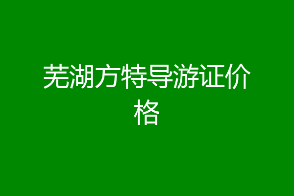 芜湖方特导游证价格