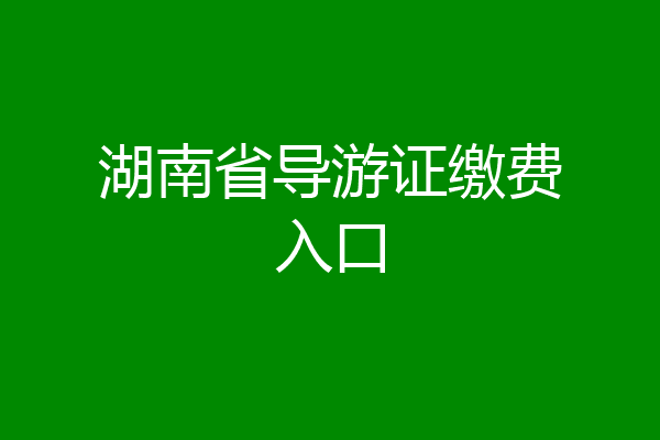 湖南省导游证缴费入口