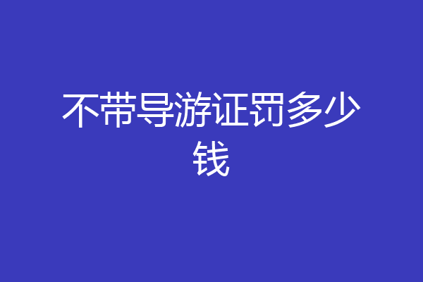 不带导游证罚多少钱