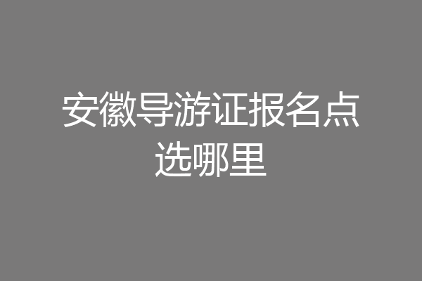 安徽导游证报名点选哪里