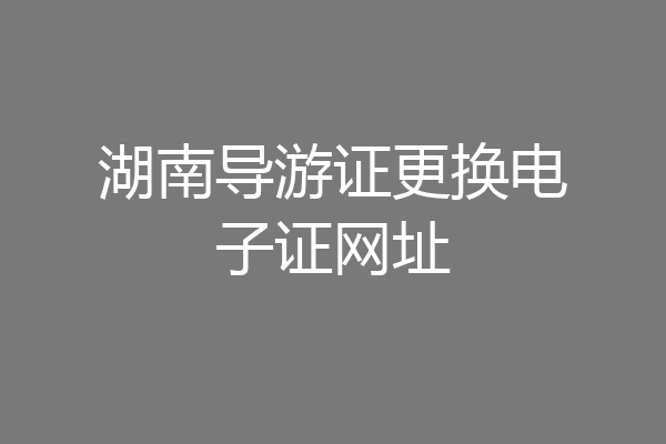 湖南导游证更换电子证网址