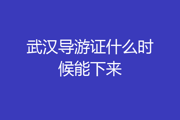 武汉导游证什么时候能下来