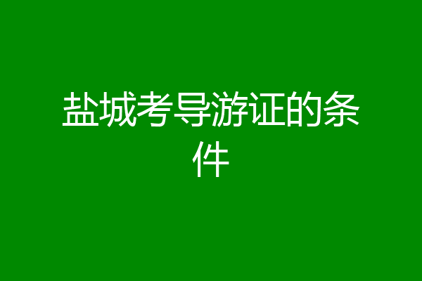 盐城考导游证的条件