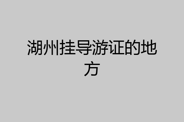 湖州挂导游证的地方