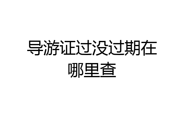 导游证过没过期在哪里查