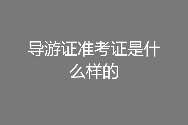 导游证准考证是什么样的