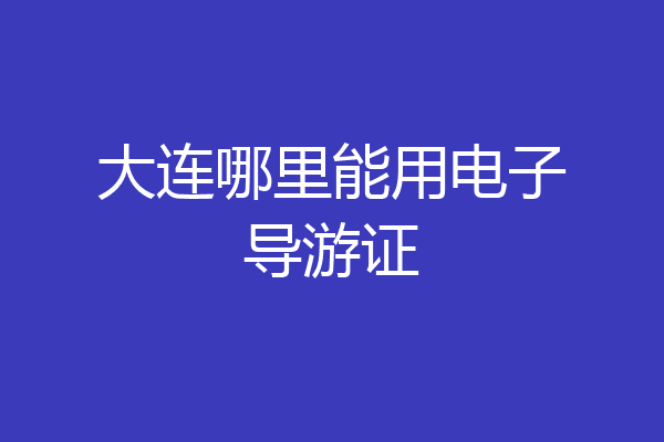 大连哪里能用电子导游证