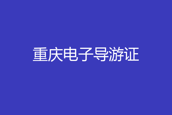 重庆电子导游证