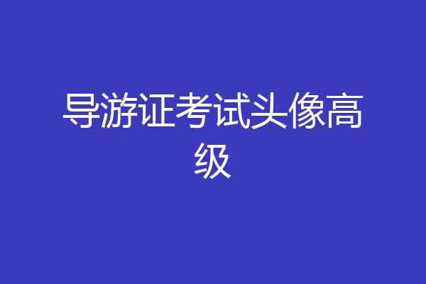 导游证考试头像高级