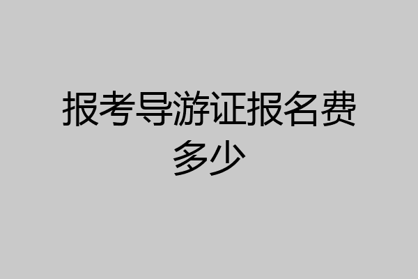 报考导游证报名费多少