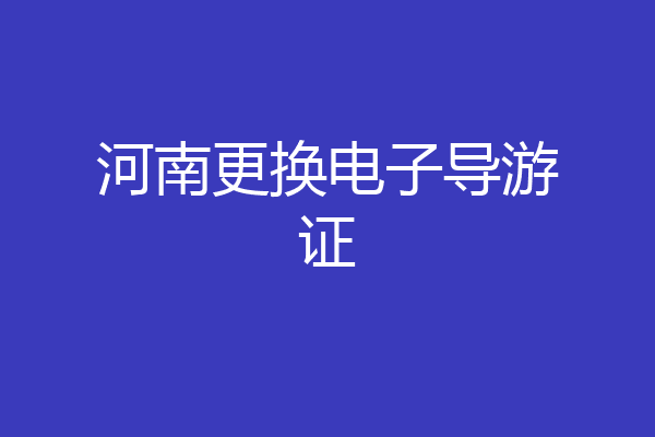 河南更换电子导游证