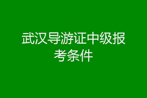 武汉导游证中级报考条件
