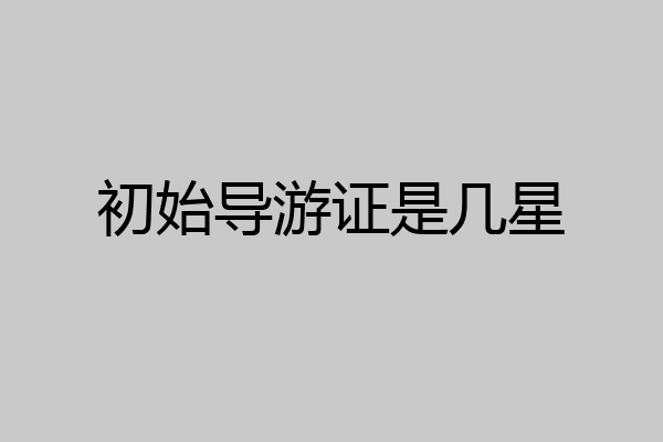 初始导游证是几星