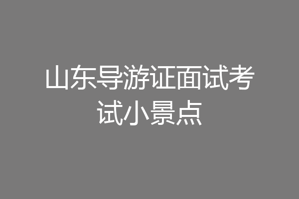山东导游证面试考试小景点