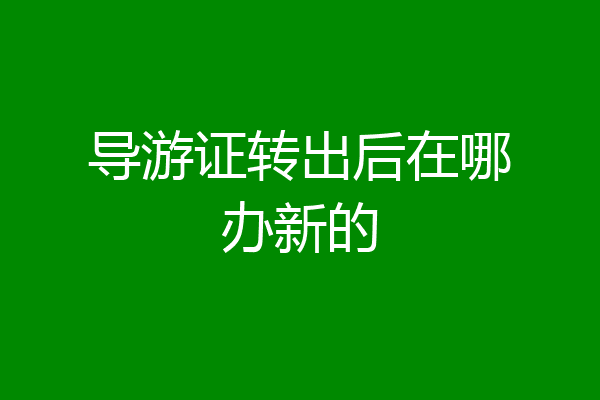 导游证转出后在哪办新的