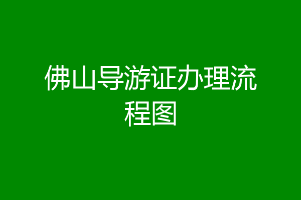 佛山导游证办理流程图