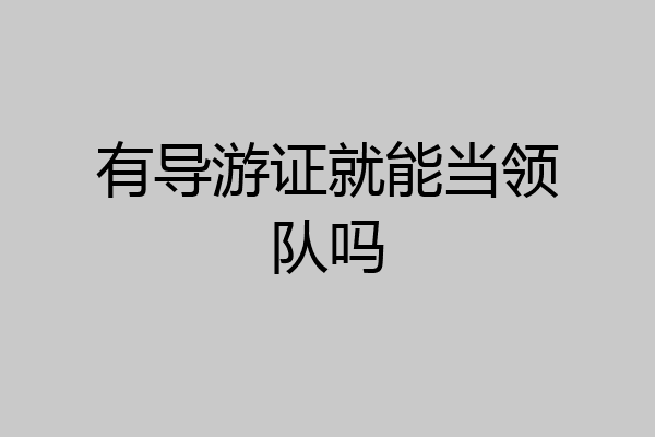 有导游证就能当领队吗