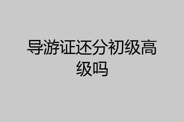 导游证还分初级高级吗