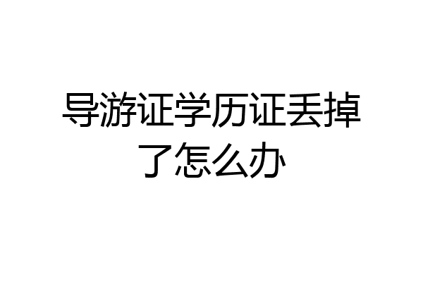 导游证学历证丢掉了怎么办
