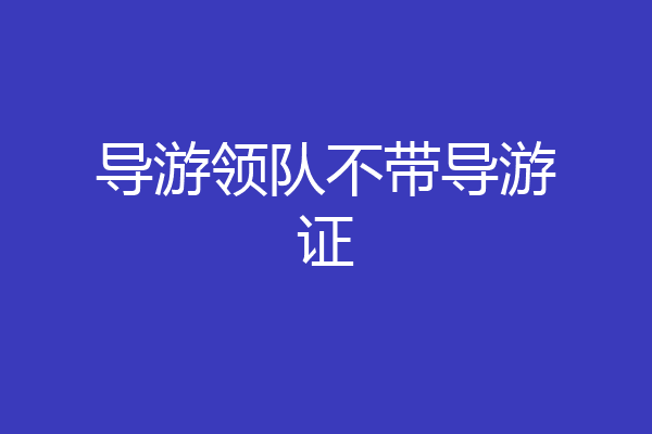 导游领队不带导游证