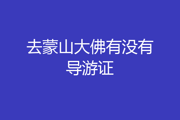 去蒙山大佛有没有导游证