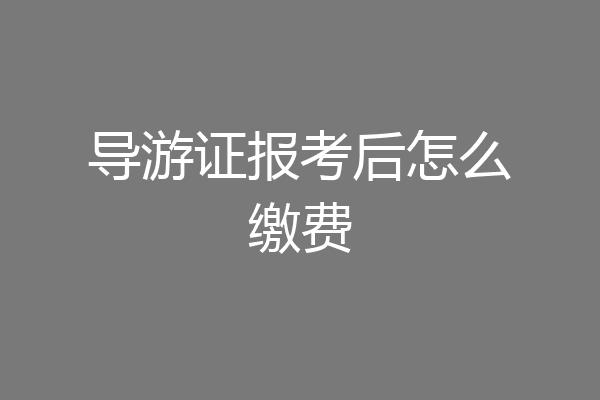 导游证报考后怎么缴费
