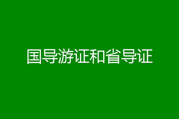 国导游证和省导证